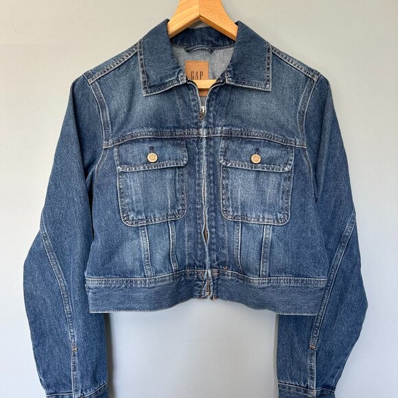 NWOT GapHeritage Cropped Denim Jacket - Medium | Light Indigo - Picture 1 of 4